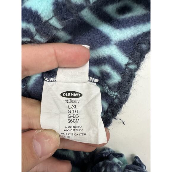 Old Navy Childrens Winter Hat Gloves Scarf Set Blue Fleece Aztec Size L-XL - Picture 5 of 14